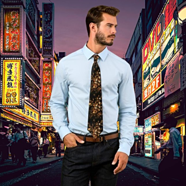 Elevate Your Elegance: Japanese Autumn Flowers  Tie (Creator Uploaded)