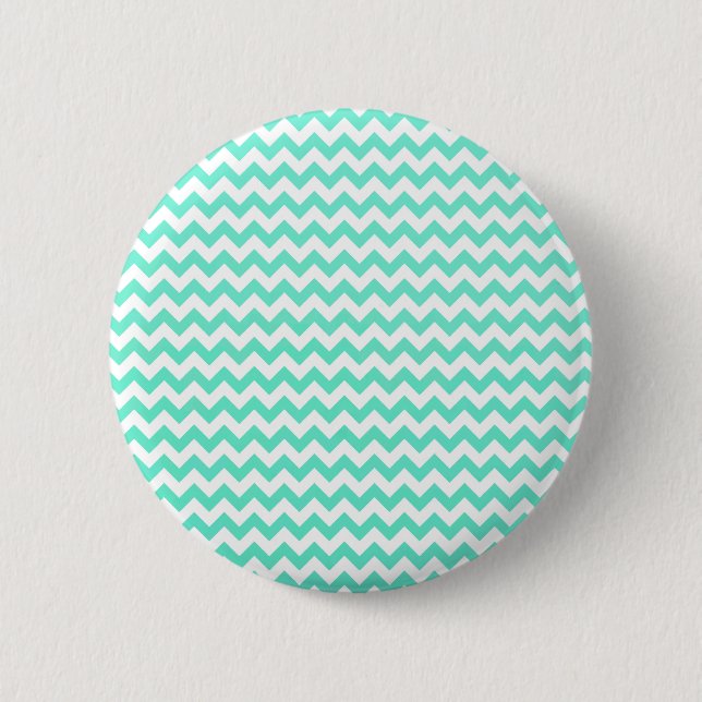 Elevate Your Look with a Mint Green White Chevron 2 Inch Round Button (Front)