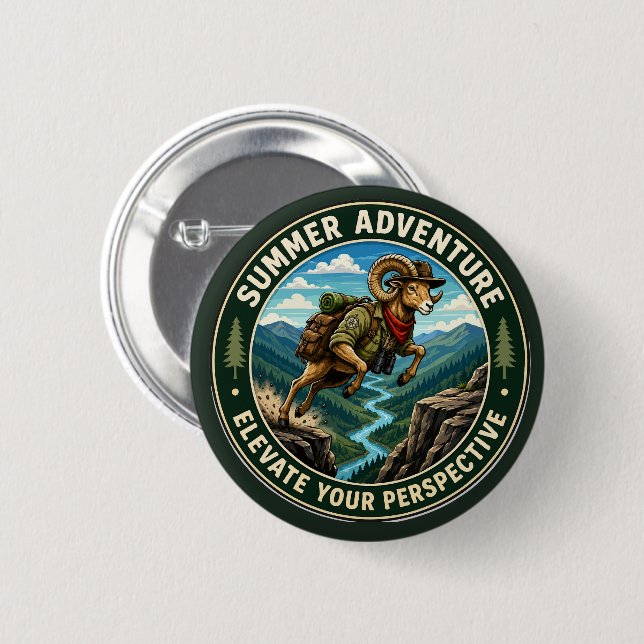  Elevate Your Perspective Hiking Ram Adventure 2 Inch Round Button (Front & Back)