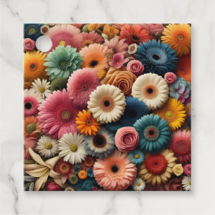 Elevate Your Space Colourful Gerbera Daisy Floral Favour Tags