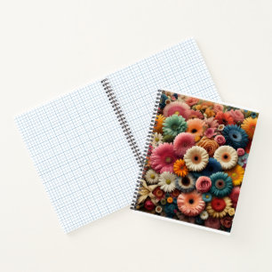 Elevate Your Space Colourful Gerbera Daisy Floral  Notebook