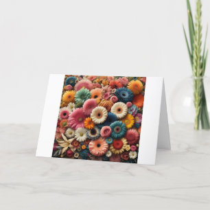 Elevate Your Space Colourful Gerbera Daisy Floral Thank You Card