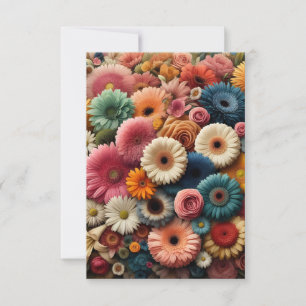 Elevate Your Space Colourful Gerbera Daisy Floral  Thank You Card