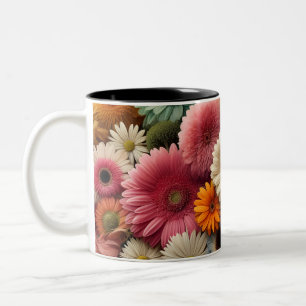 Elevate Your Space Colourful Gerbera Daisy Floral Two-Tone Coffee Mug