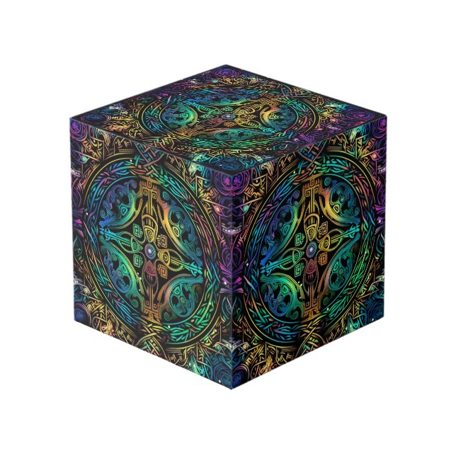 Elevate Your Space with Abstract Photo Cube Art (Front Angled)