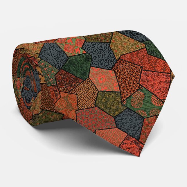 Elevate Your Style: Colourful Polygonal  Tie (Rolled)