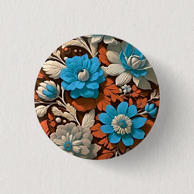 Elevate Your Style with Boho Floral Elegance 1 Inch Round Button (Front)