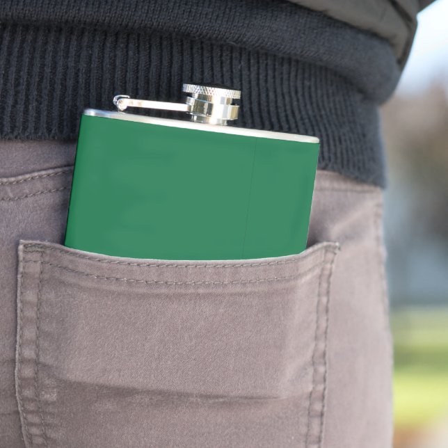 Elevate your Web Design with a Green Background Hip Flask (In Situ)