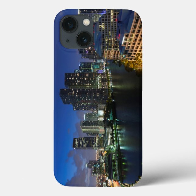 Elevated city skyline from Brickell Key Case-Mate iPhone Case (Back)