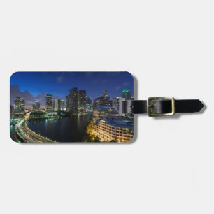 Elevated city skyline from Brickell Key Luggage Tag