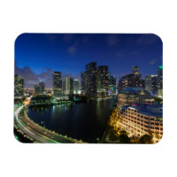 Elevated city skyline from Brickell Key