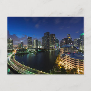 Elevated city skyline from Brickell Key Postcard
