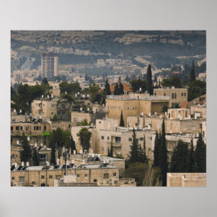 Elevated city view from Jerusalem YMCA tower Poster