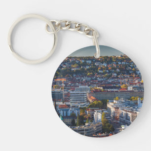 Elevated City View of Stuttgart Keychain
