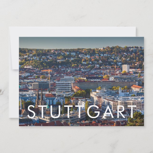 Elevated City View of Stuttgart Thank You Card (Front)
