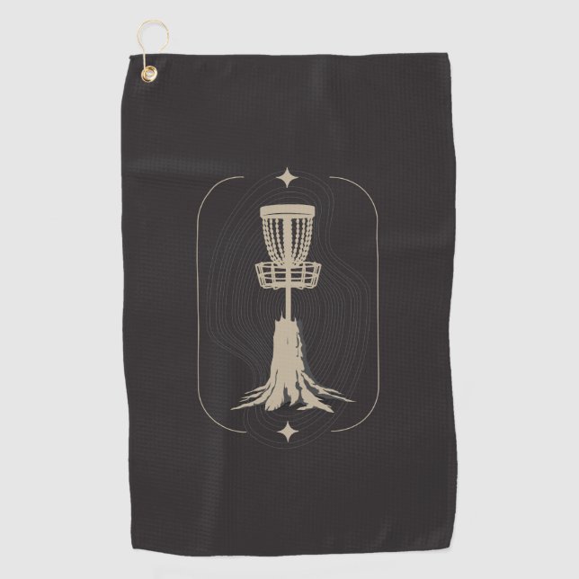 Elevated Disc Golf Basket Disc Towel (Front)