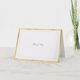 Elevated Gold Pearl Modern Classic Formal Wedding Thank You Card