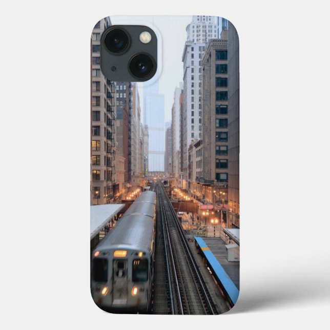Elevated rail in downtown Chicago over Wabash Case-Mate iPhone Case (Back)