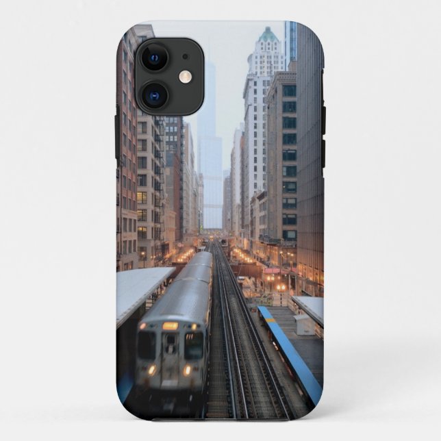 Elevated rail in downtown Chicago over Wabash Case-Mate iPhone Case (Back)