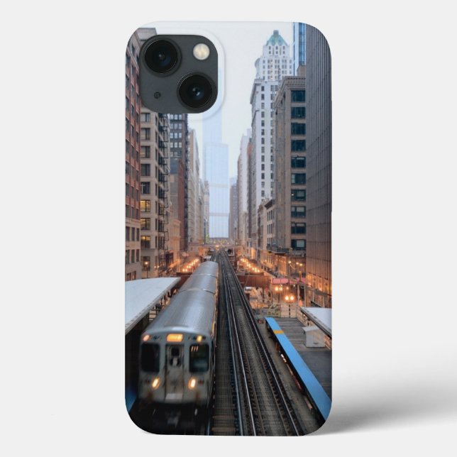Elevated rail in downtown Chicago over Wabash Case-Mate iPhone Case (Back)