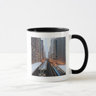 Elevated rail in downtown Chicago over Wabash Mug