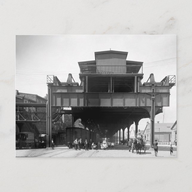 Elevated Railway, Philadelphia, PA, 1910 Postcard (Front)