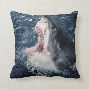 Elevated Shark mouth open Throw Pillow