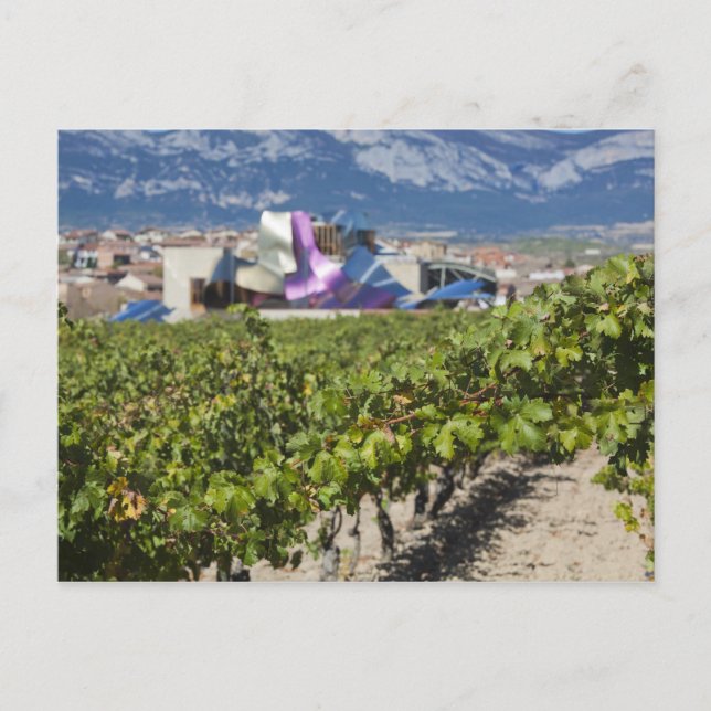 Elevated town view and Hotel Marques de Riscal Postcard (Front)