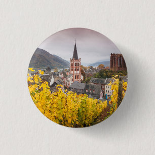 Elevated Town View Germany 1 Inch Round Button