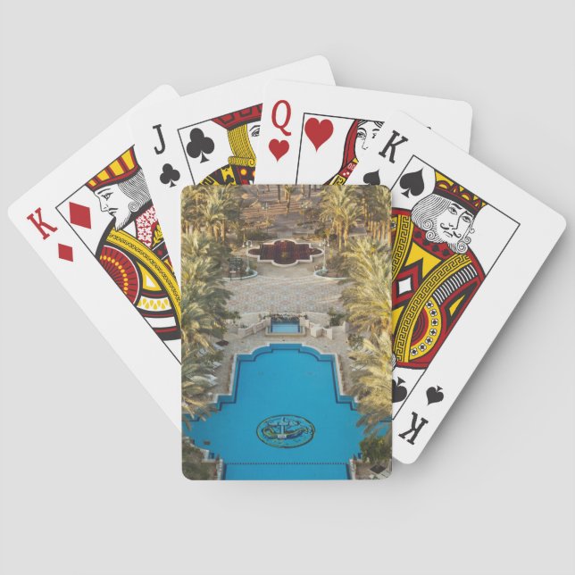 Elevated view Herods Palace Hotel swimming pool Playing Cards (Back)