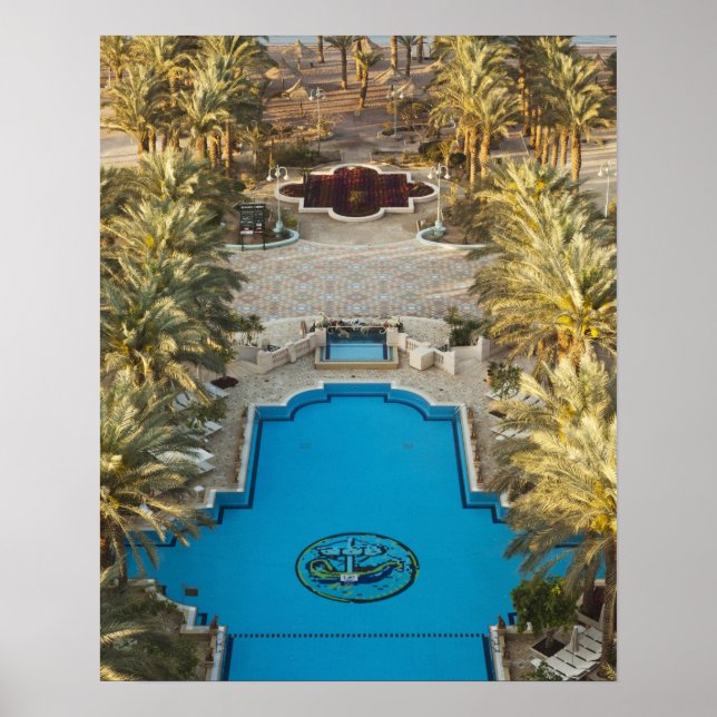 Elevated view Herods Palace Hotel swimming pool Poster (Front)