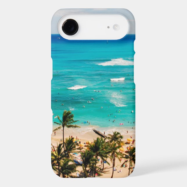 Elevated View Of Waikiki Beach Scene, Honolulu 2 Case-Mate iPhone Case (Back)