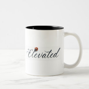Elevated with a ladybug Two-Tone coffee mug