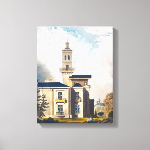 Elevation of an Italian Villa or Hunting Lodge Canvas Print