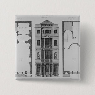 Elevation of the British Coffee House 2 Inch Square Button