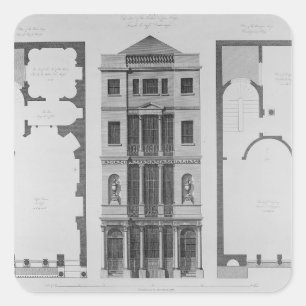Elevation of the British Coffee House Square Sticker
