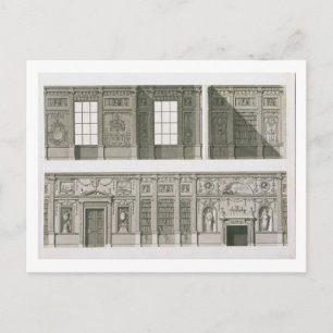 Elevation of the Library at Syon House, c.1760-69 Postcard