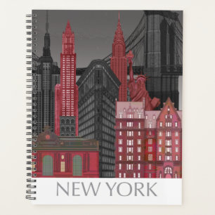 Élévations de New York par nuit - Rouge