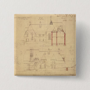 Elevations for The Red House, Bexley Heath (pen an 2 Inch Square Button