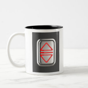 Elevator call button Two-Tone coffee mug