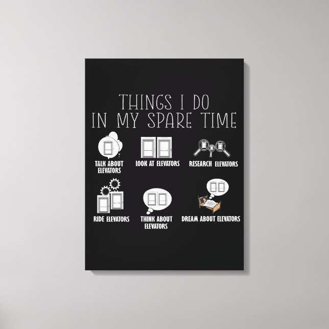 Elevator Constructor Elevator Mechanic Elevator  Canvas Print (Front)