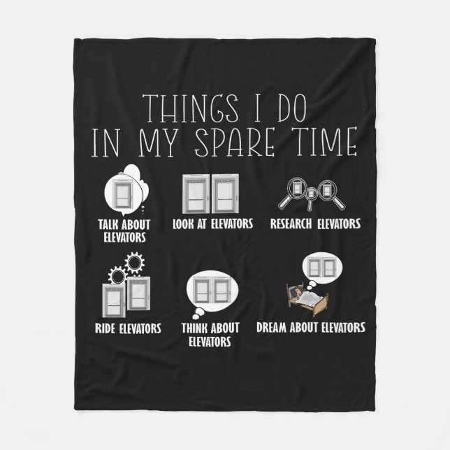 Elevator Constructor Elevator Mechanic Elevator  Fleece Blanket (Front)