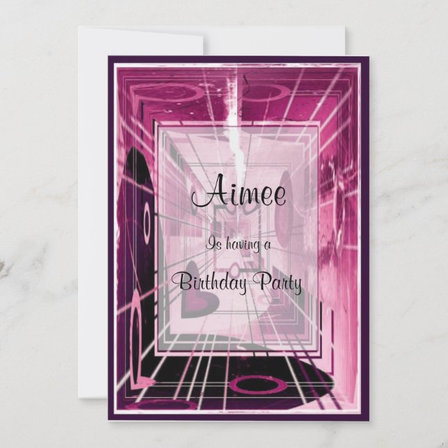 Elevator Down Abstract Invitation (Front)