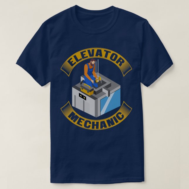 Elevator Mechanic design Service Maintenance Repai T-Shirt (Design Front)