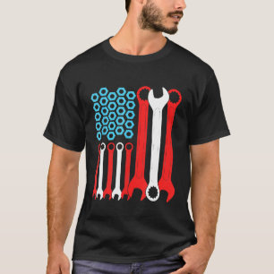 Elevator Mechanic Maintenance Flag Tools Technicia T-Shirt