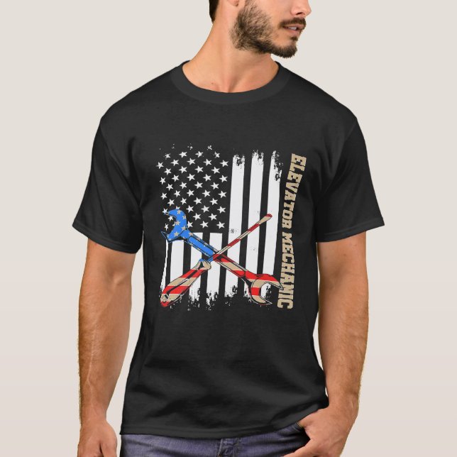 Elevator Mechanic Maintenance Life Learning Techni T-Shirt (Front)