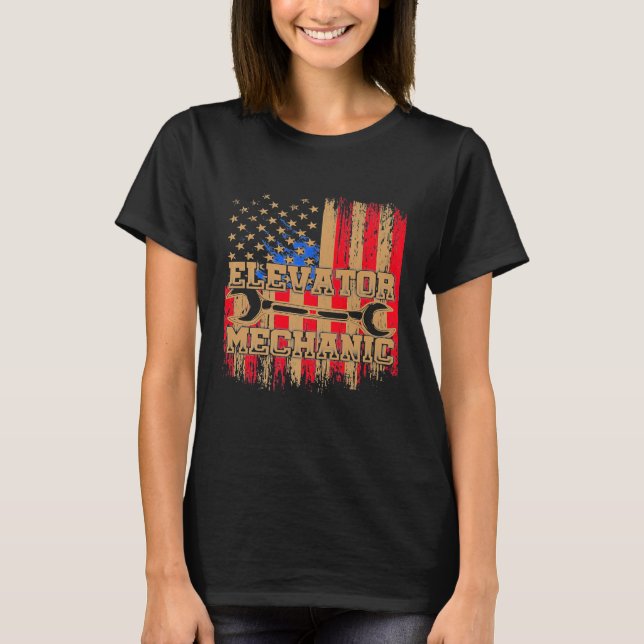 Elevator Mechanic Maintenance Life Mentoring Techn T-Shirt (Front)