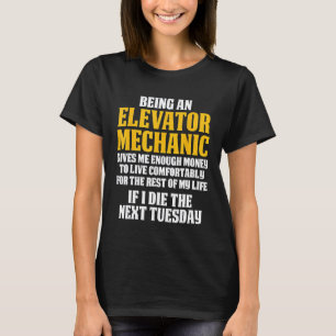 Elevator Mechanic Maintenance Money Technician T-Shirt