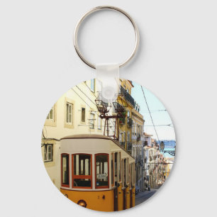 Elevator of the Pipe, Lisbon, Portugal Keychain