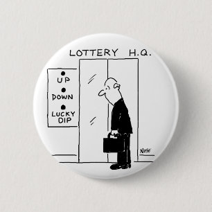 Elevator or Lift in a Lottery Headquarters Cartoon 2 Inch Round Button